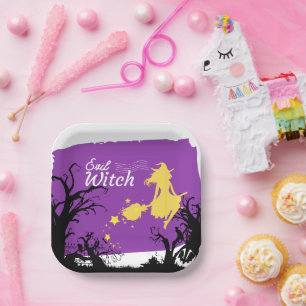 Halloween Stamp Collection "Evil Witch" Paper Plate