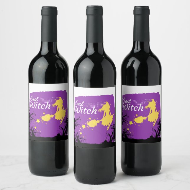 Halloween Stamp Collection "Evil Witch" Wine Label (Bottles)