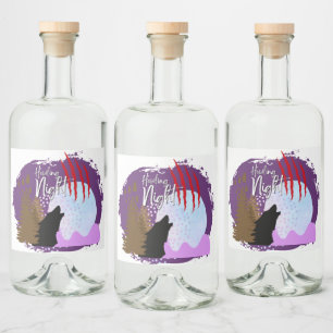 Halloween Stamp Collection "Howling Night" Liquor Bottle Label