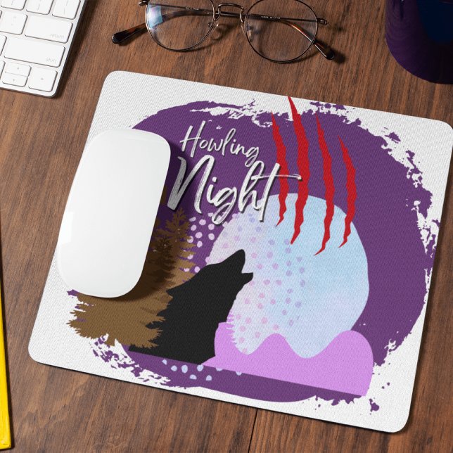 Halloween Stamp Collection "Howling Night" Mouse Pad (Halloween Stamp collection - Howling Night Mousepad from The Beekeeper Store)