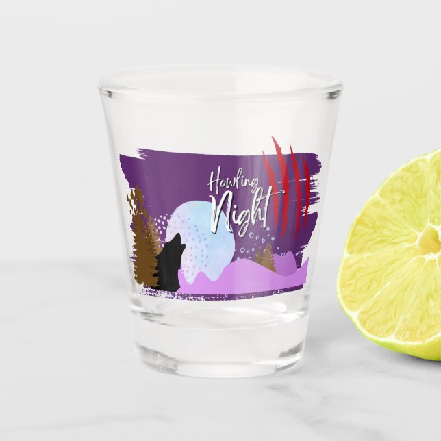 Halloween Stamp Collection "Howling Night" Shot Glass (Front)