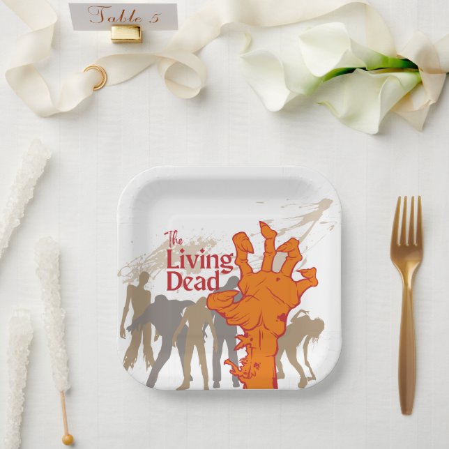 Halloween Stamp Collection "The Living Dead" Paper Plate (Wedding)