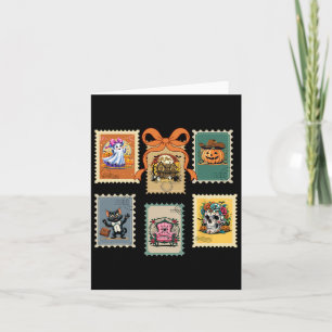 Halloween Stamps Haunted Pumpkin House Chair Skele Card