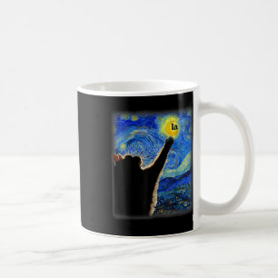 Halloween Starry Night Black Cat Comma La Kamala Coffee Mug