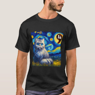 Halloween Starry Night Black Cat Comma La Kamala H T-Shirt