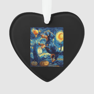 Halloween Starry Night Puppy Dachshund Ornament