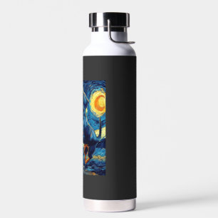 Halloween Starry Night Puppy Dachshund Water Bottle