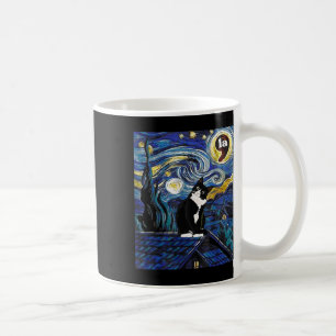 Halloween Starry Night Tuxedo Cat Comma La Kamala Coffee Mug