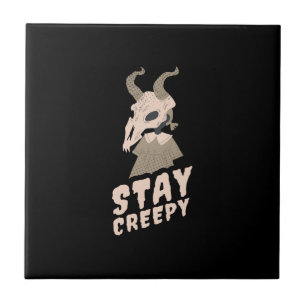 Halloween Stay Creepy Goat Gift Ceramic Tile