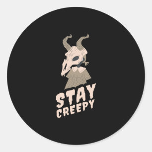 Halloween Stay Creepy Goat Gift Classic Round Sticker