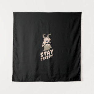 Halloween Stay Creepy Goat Gift Tapestry