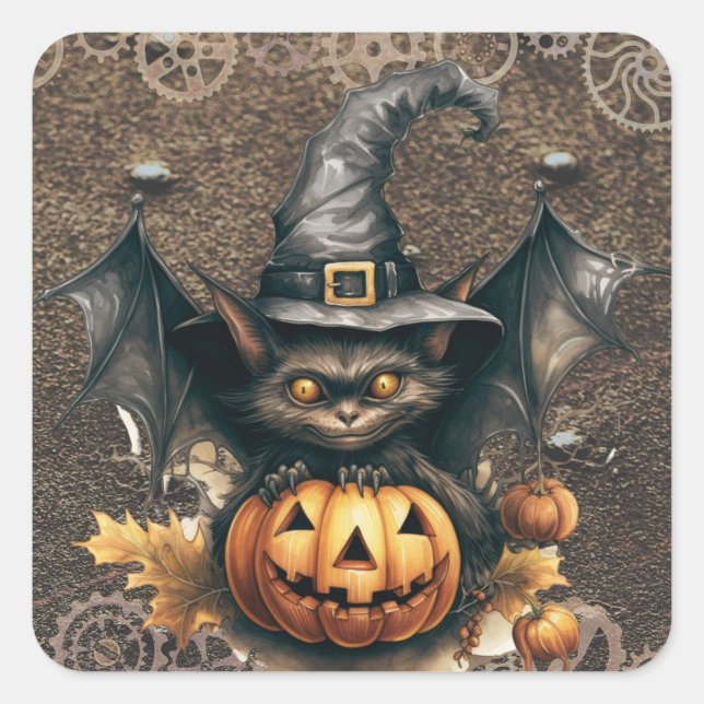 Halloween Steampunk Bat Stickers (Front)