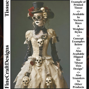 Halloween Steampunk Female & Skulls S1 Decoupage Tissue Paper