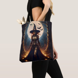 Halloween Steampunk Forest Witch Tote Bag