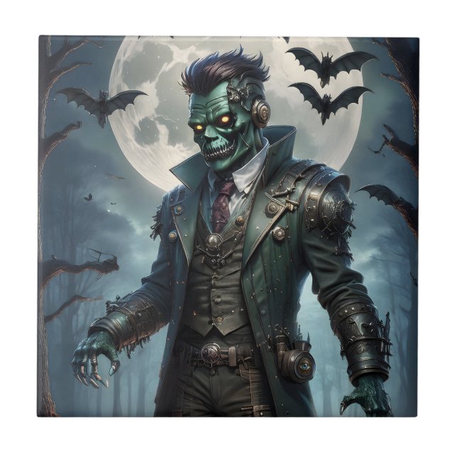 Halloween Steampunk Frankenstein's Monster Ceramic Tile (Front)