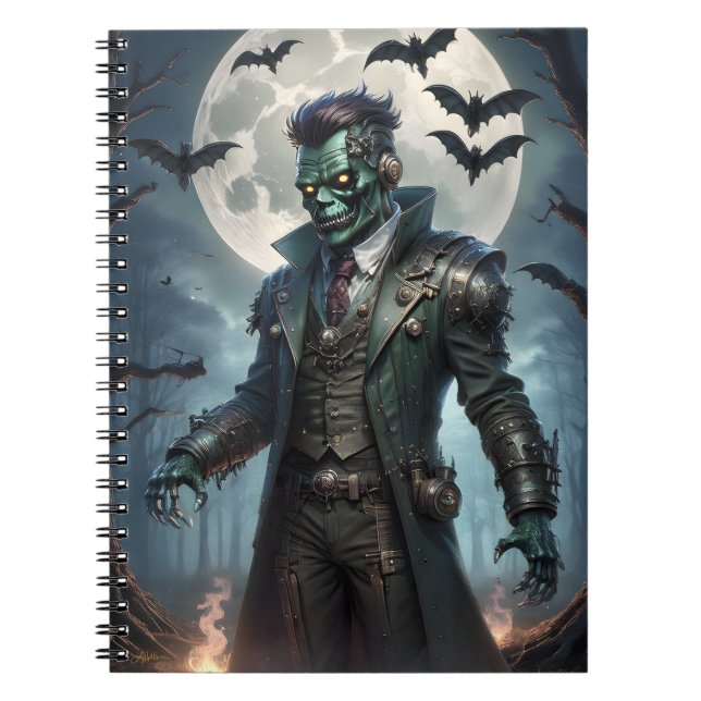 Halloween Steampunk Frankenstein's Monster Notebook (Front)