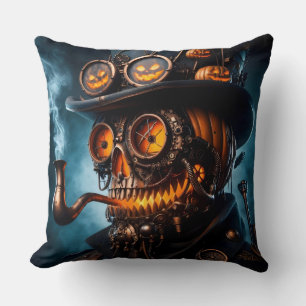 Halloween Steampunk Gothic Jack-O-Lantern Cushion