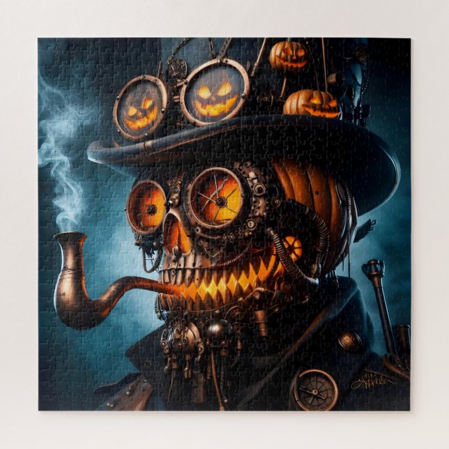 Halloween Steampunk Gothic Jack-O-Lantern Jigsaw Puzzle (Vertical)