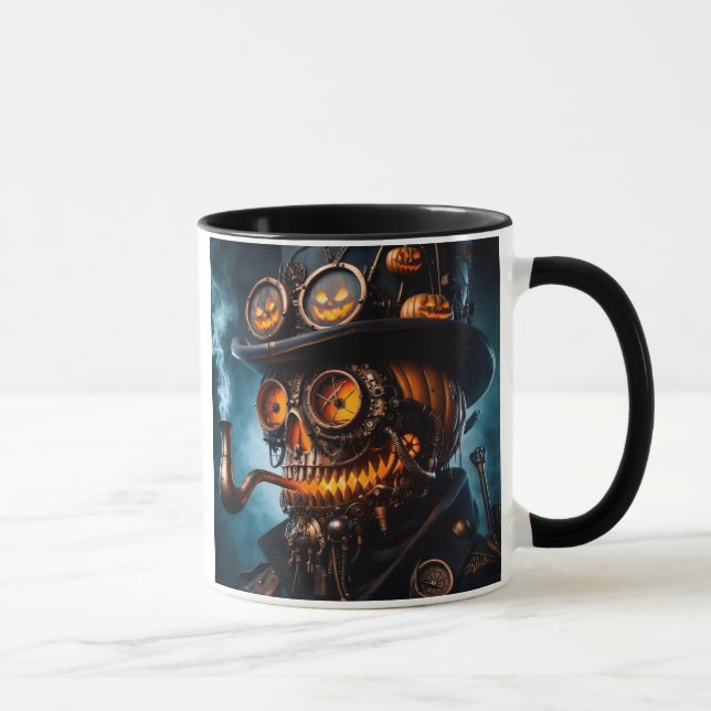 Halloween Steampunk Gothic Jack-O-Lantern Mug (Right)
