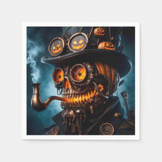 Halloween Steampunk Gothic Jack-O-Lantern Napkin