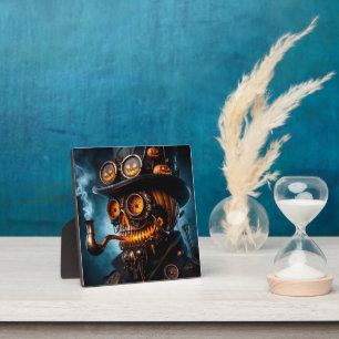 Halloween Steampunk Gothic Jack-O-Lantern Plaque