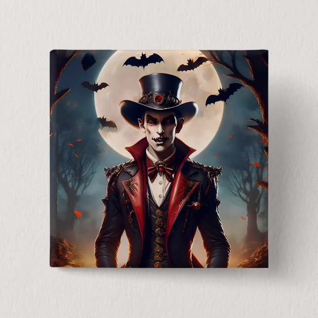 Halloween Steampunk Gothic Zombie Vampire 15 Cm Square Badge (Front)