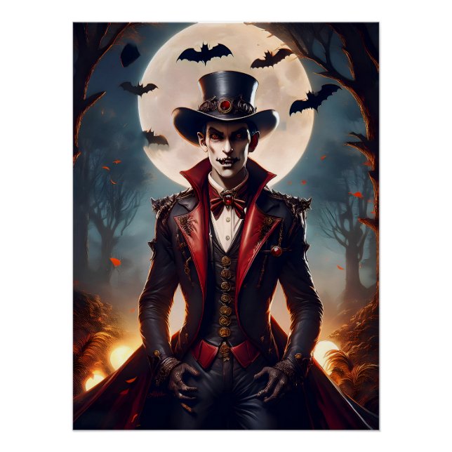 Halloween Steampunk Gothic Zombie Vampire Poster (Front)