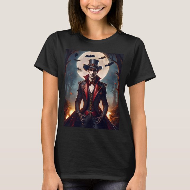 Halloween Steampunk Gothic Zombie Vampire T-Shirt (Front)