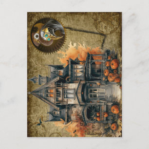 Halloween Steampunk Postcard