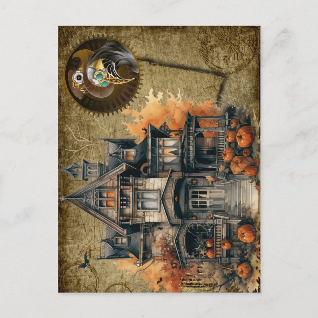 Halloween Steampunk Postcard (Front)