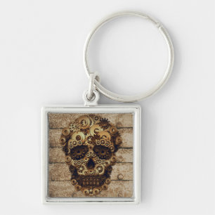 Halloween Steampunk Skeleton Keychain