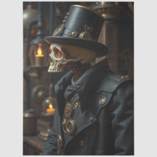 Halloween Steampunk Skeleton Tissue Paper