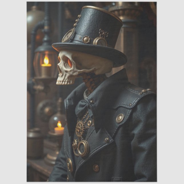 Halloween Steampunk Skeleton Tissue Paper (Front)