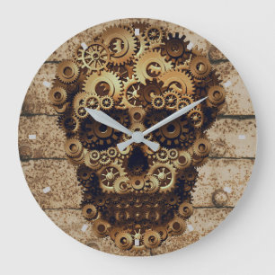 Halloween Steampunk Skeleton Wall Clock