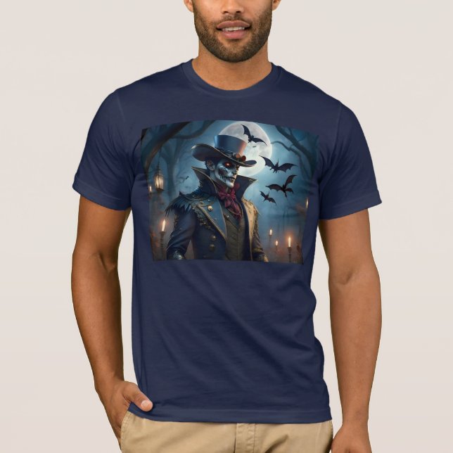 Halloween Steampunk Southern Gentleman Zombie T-Shirt (Front)