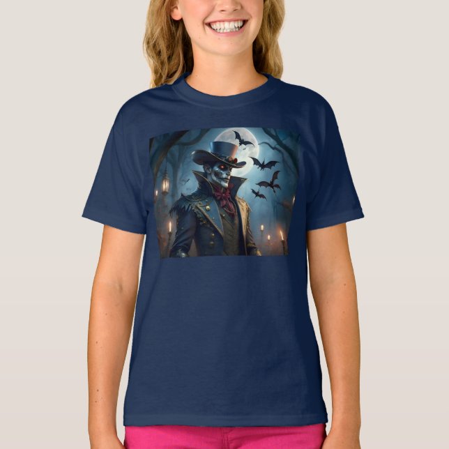 Halloween Steampunk Southern Gentleman Zombie T-Shirt (Front)