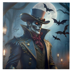 Halloween Steampunk Southern Gothic Zombie Ceramic Tile
