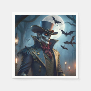 Halloween Steampunk Southern Gothic Zombie Napkin