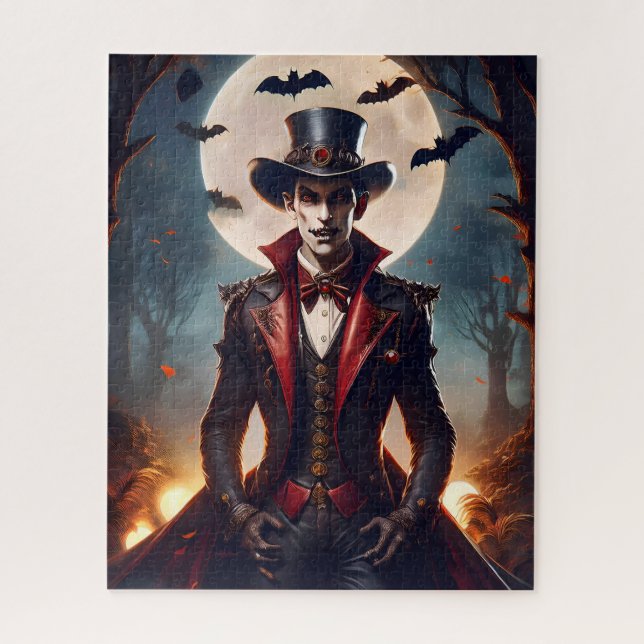 Halloween Steampunk Vampire Zombie Jigsaw Puzzle (Vertical)