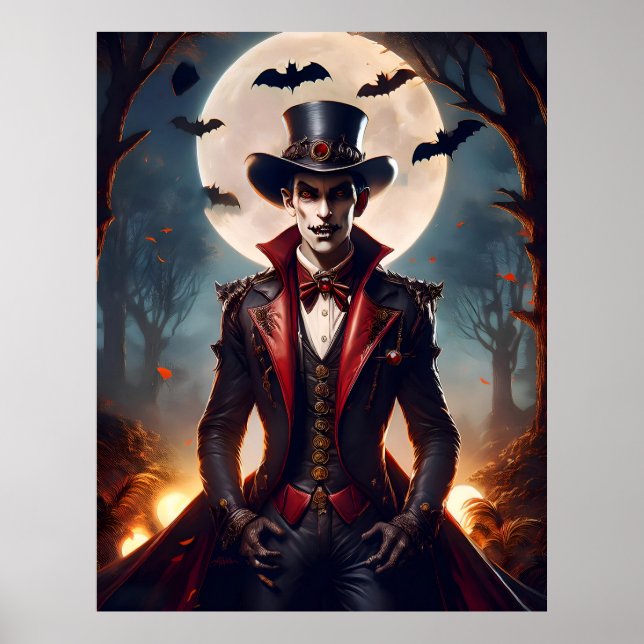 Halloween Steampunk Vampire Zombie Poster (Front)