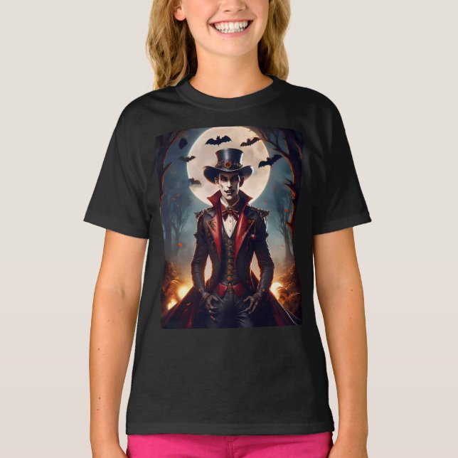 Halloween Steampunk Vampire Zombie T-Shirt (Front)