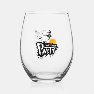 Halloween                      stemless wine glass