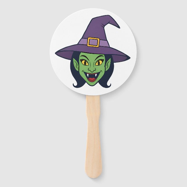 Halloween Stick Faces – Double-Sided Party Props Hand Fan (Front)