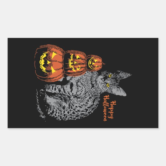 Halloween Sticker - Cat Pumpkins (Front)