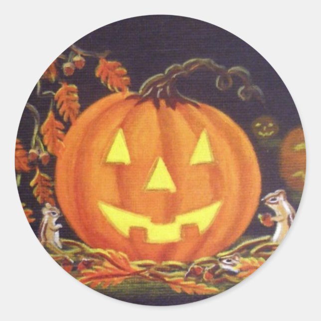 Halloween Sticker Chipmunks,Jack-O-Lanterns (Front)