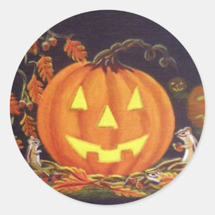 Halloween Sticker Chipmunks,Jack-O-Lanterns