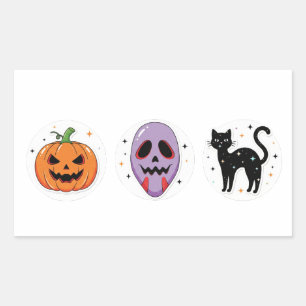 Halloween Sticker Set – Pumpkin, Ghost Mask, and B