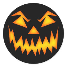 Halloween Sticker with Orange Pumpkin
