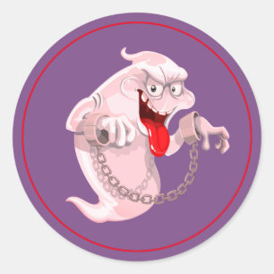 Halloween Stickers-Ghost Classic Round Sticker