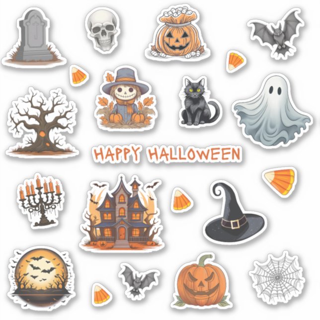 Halloween Stickers | Halloween Journal Stickers (Front)